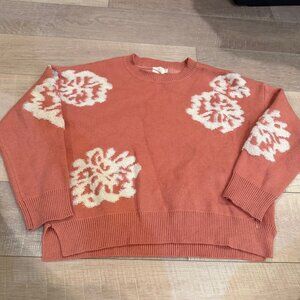 DREAMERS BY DEBUT WOMENS CORAL SMALL MEDIUM KNIT SWEATER